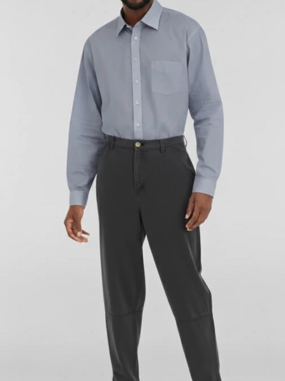 Stafford Men’s Light Long Sleeve Dress Shirt Point Collar Size Large 16.5 33